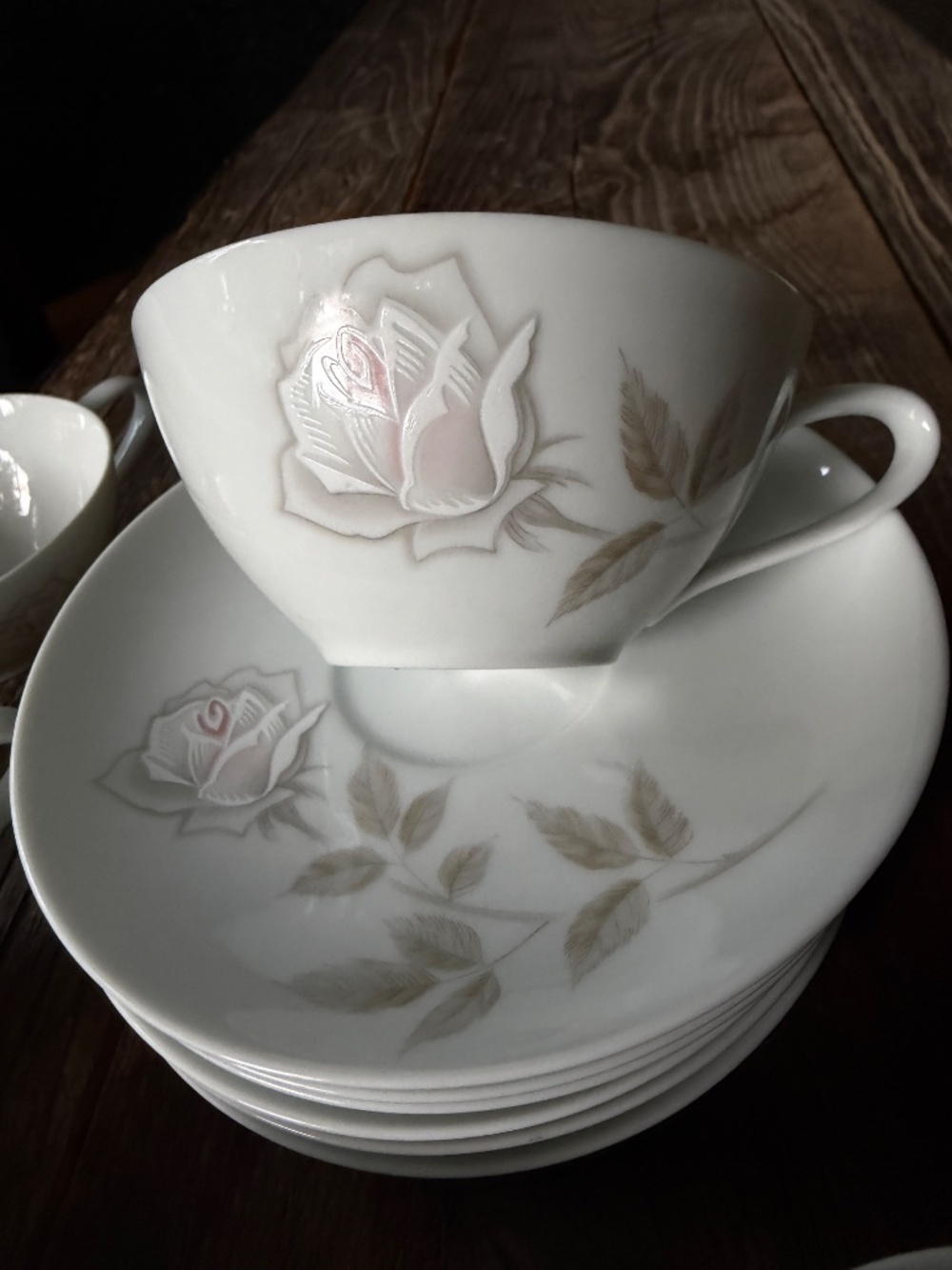 Noritake 6343 Edenrose tea cups & saucers (set of 6) - perfect